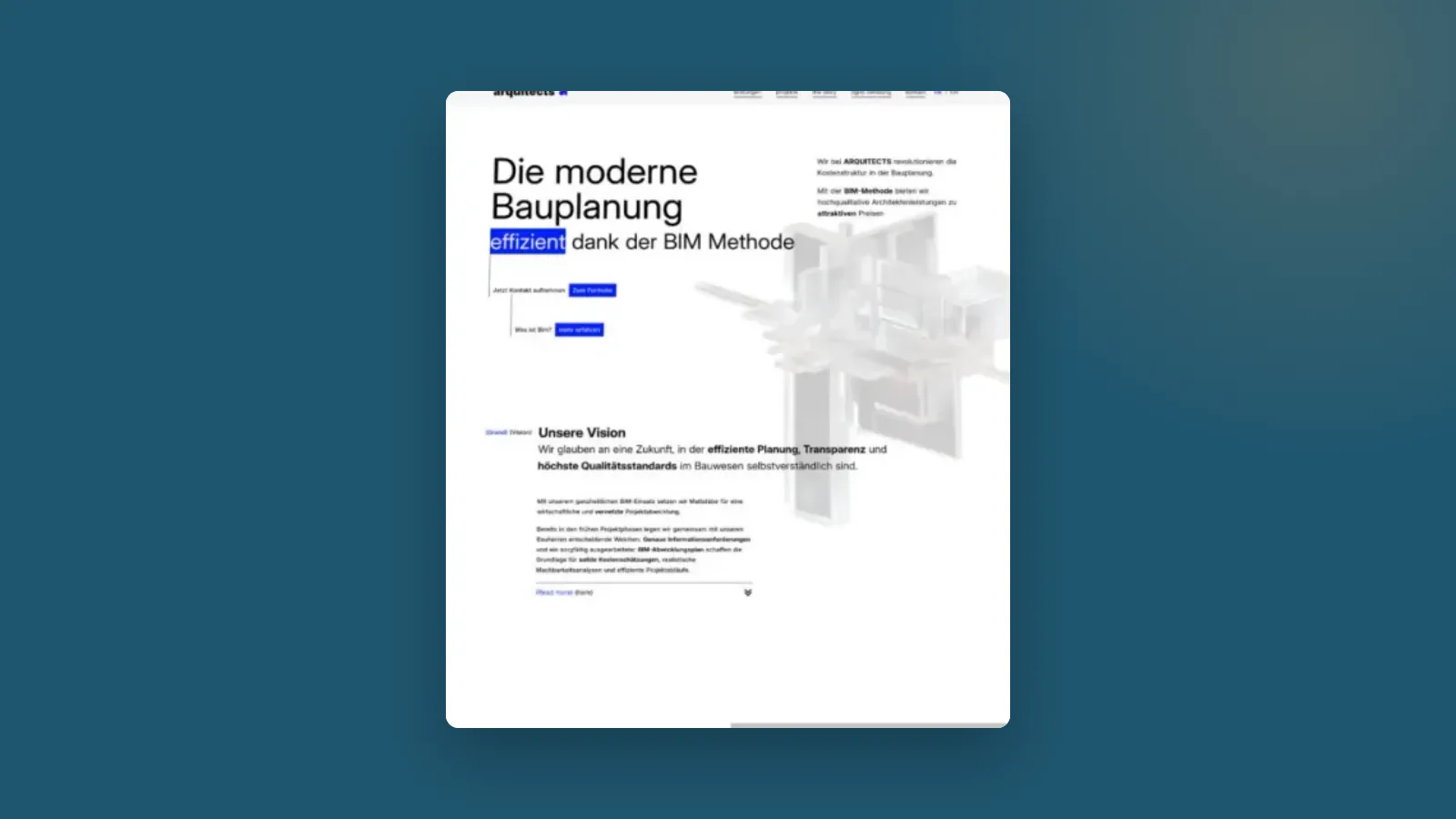 Mockup der Arquitects-Website